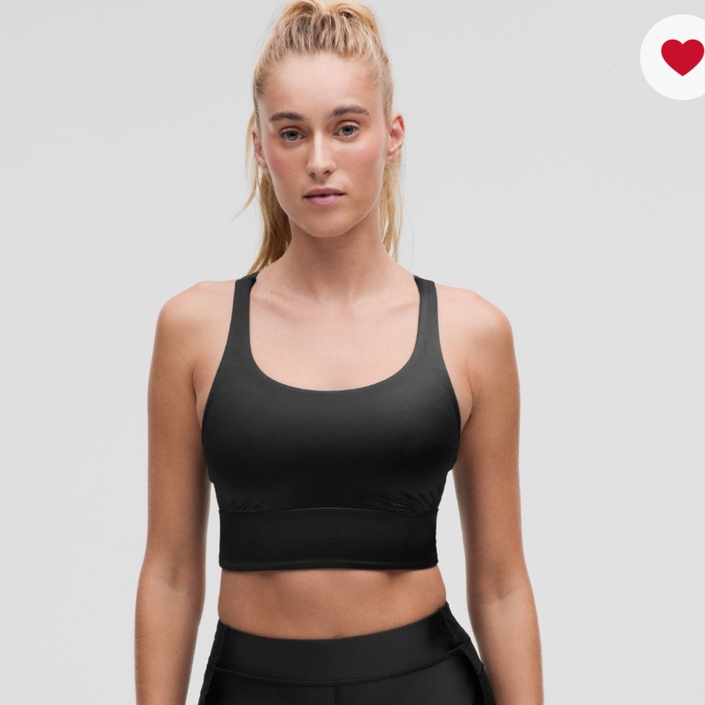 NWT - Lululemon satin shine energy bra 6 black